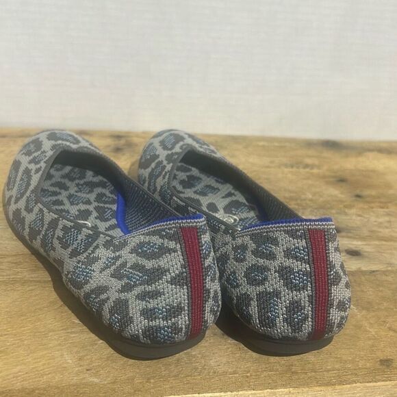 Rothy's the flats grey and blue spotted leopard slip on shoes comfort retired - Picture 6 of 8